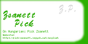 zsanett pick business card